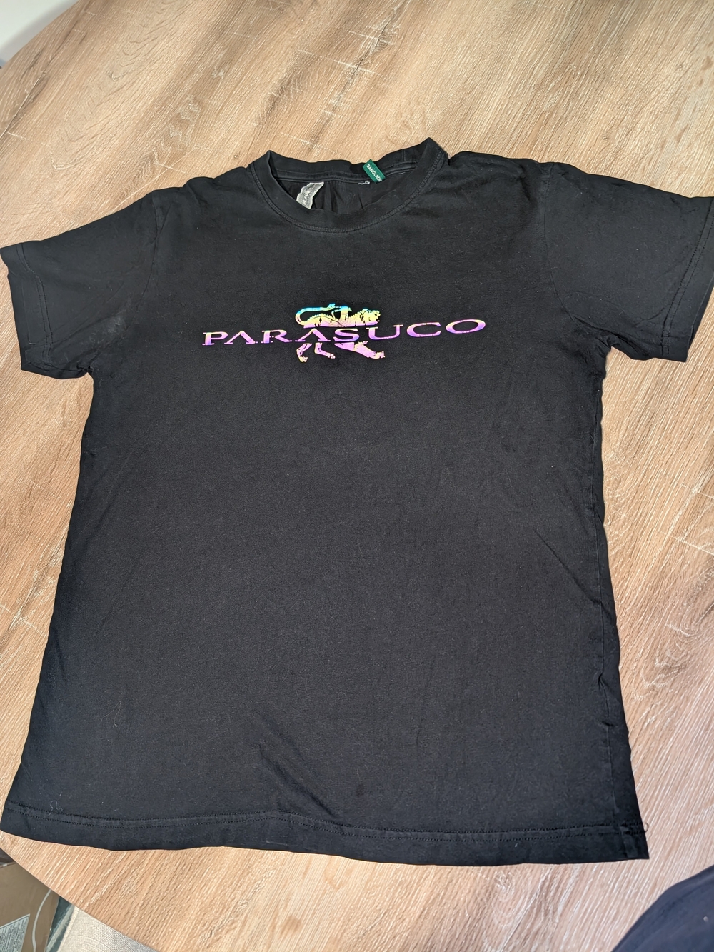 Parasuco Black Tee with Multicolor Logo